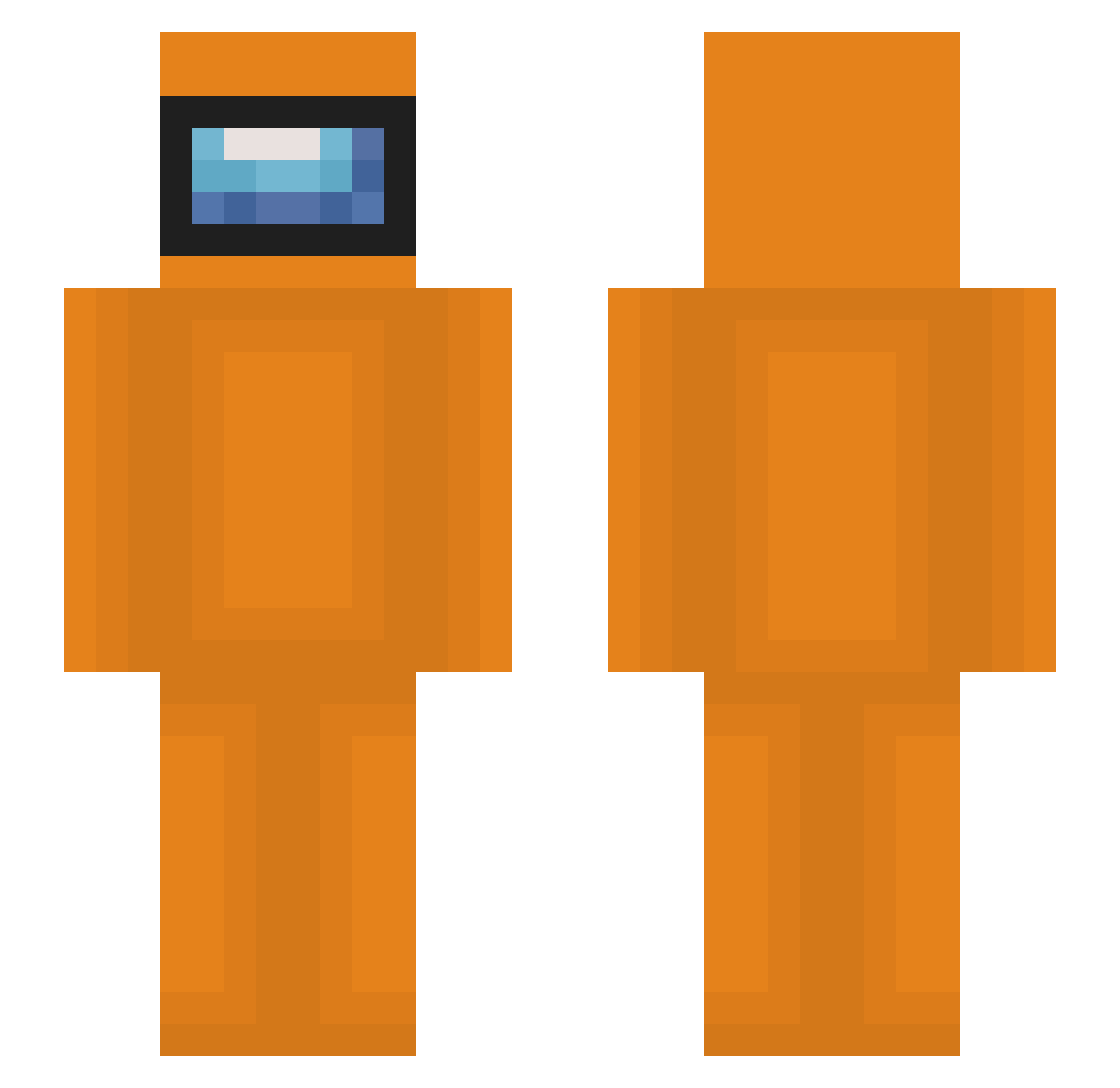 Radeed Minecraft skin, front and back view