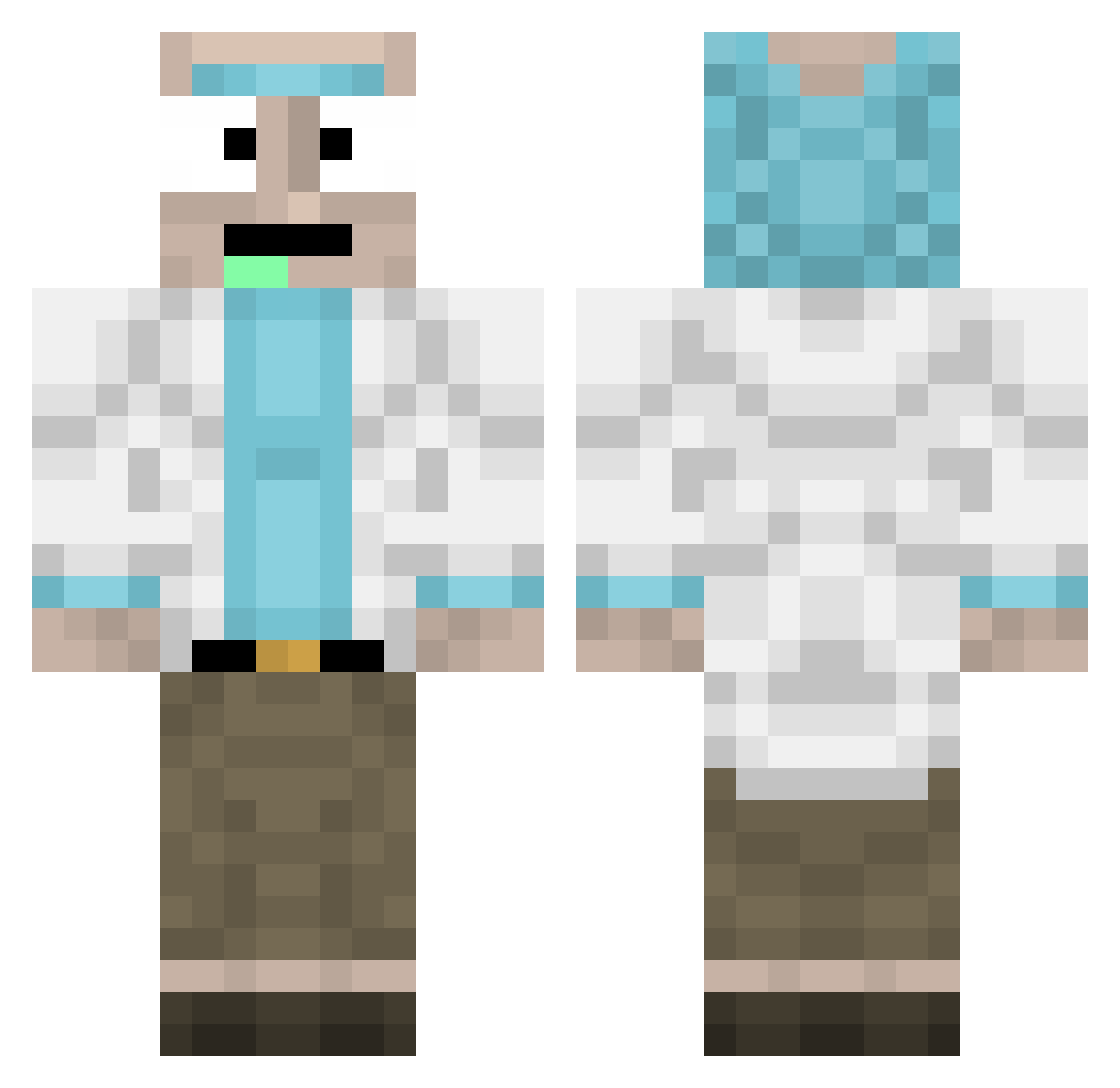 Embosks Minecraft skin, front and back view