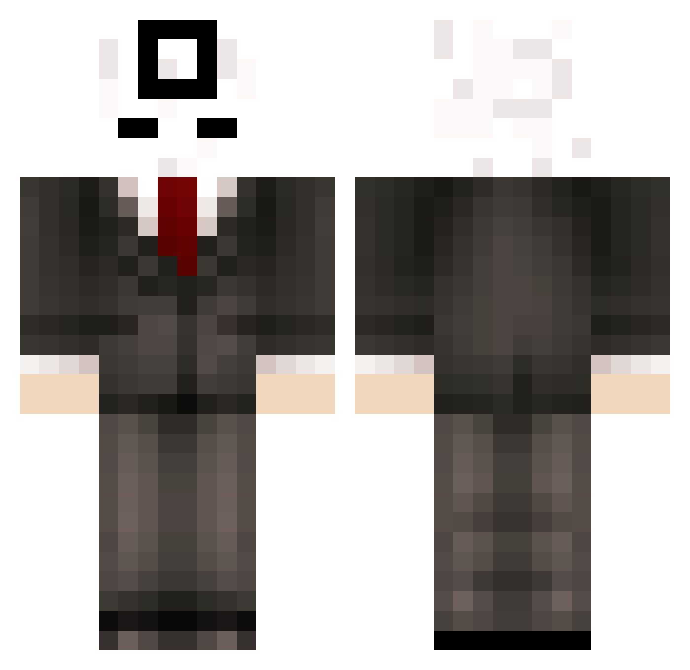 CrazyCreeper1231 Minecraft skin, front and back view