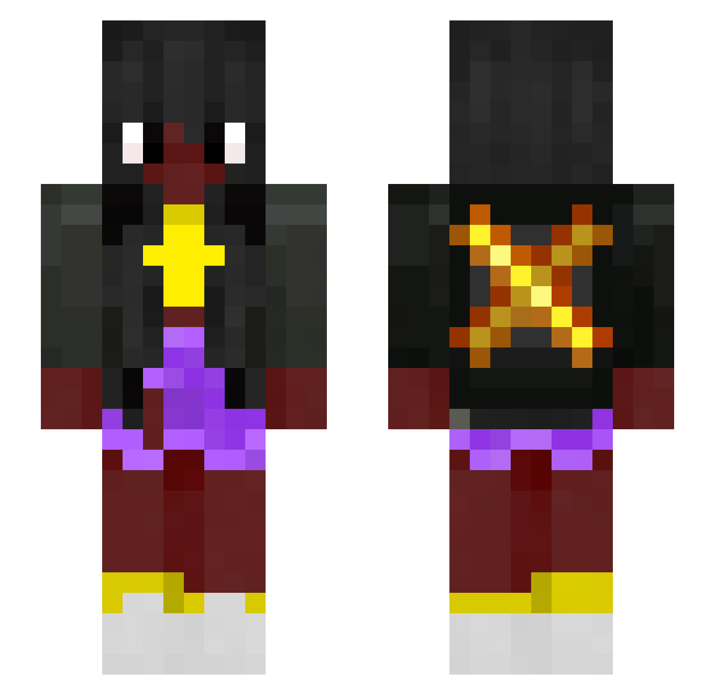 Dysporeia Minecraft skin, front and back view
