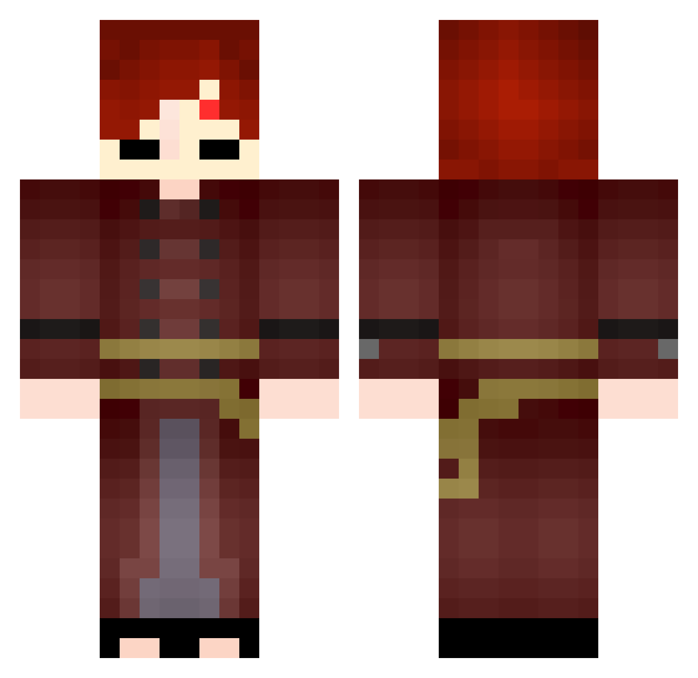 GamerRyn Minecraft skin, front and back view