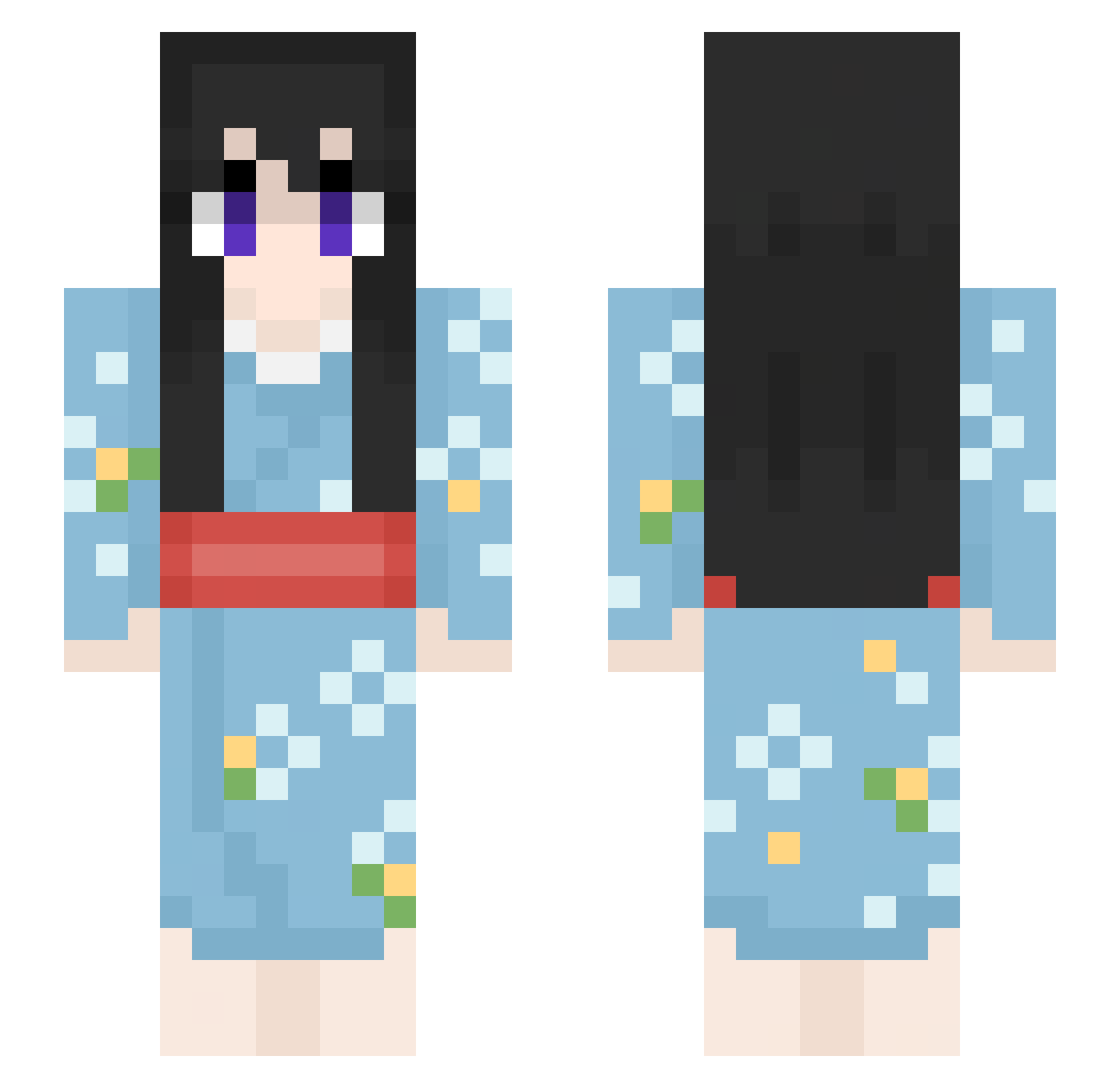 HaX___ Minecraft skin, front and back view