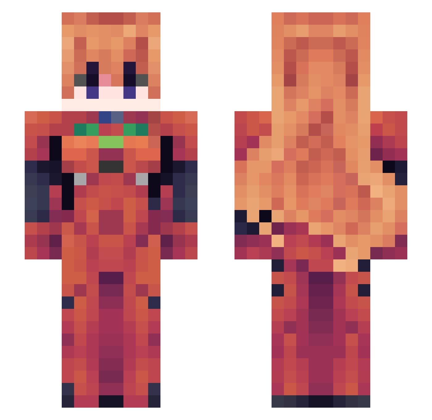YkKxvin Minecraft skin, front and back view