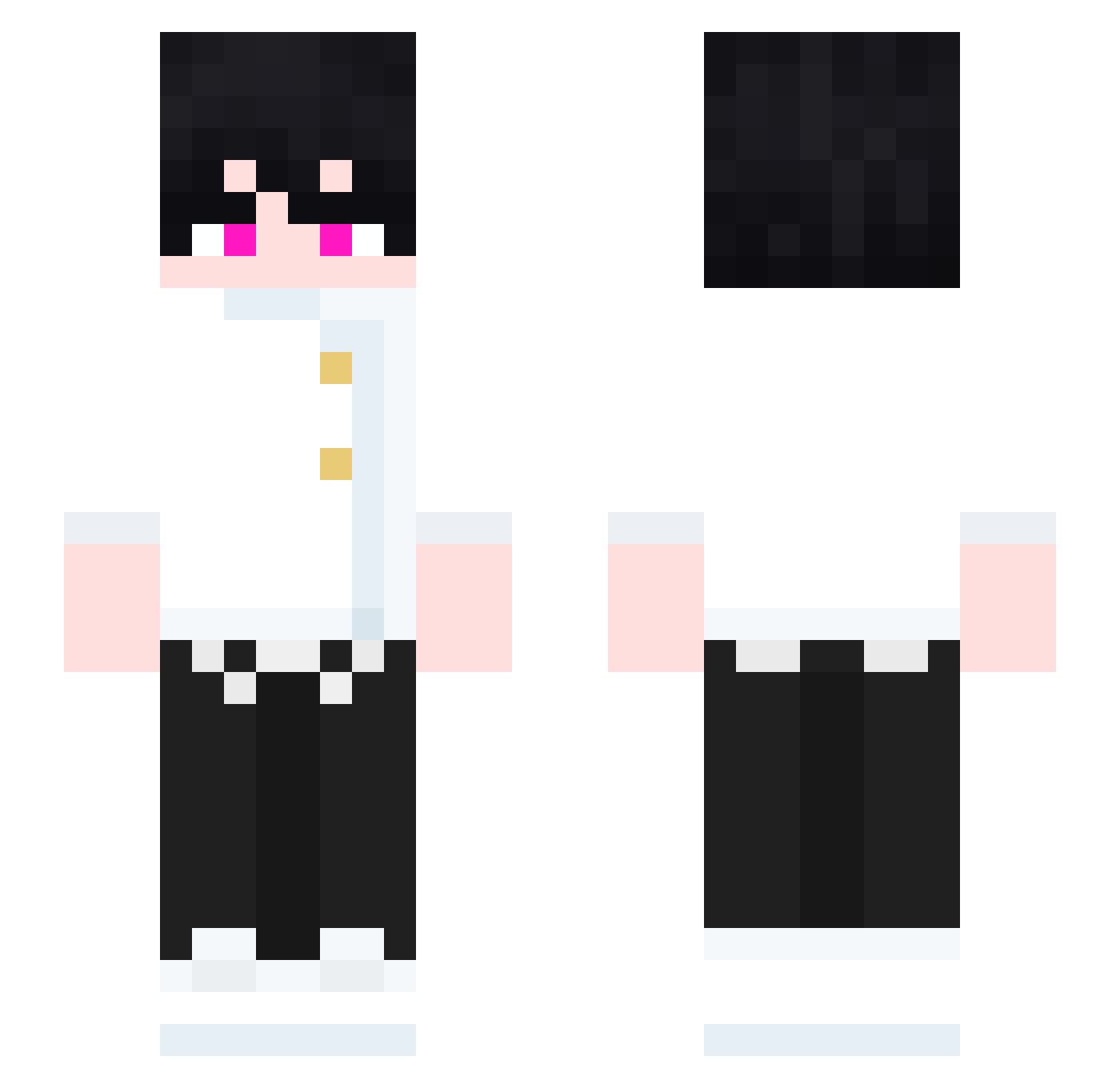 _turaYT Minecraft skin, front and back view