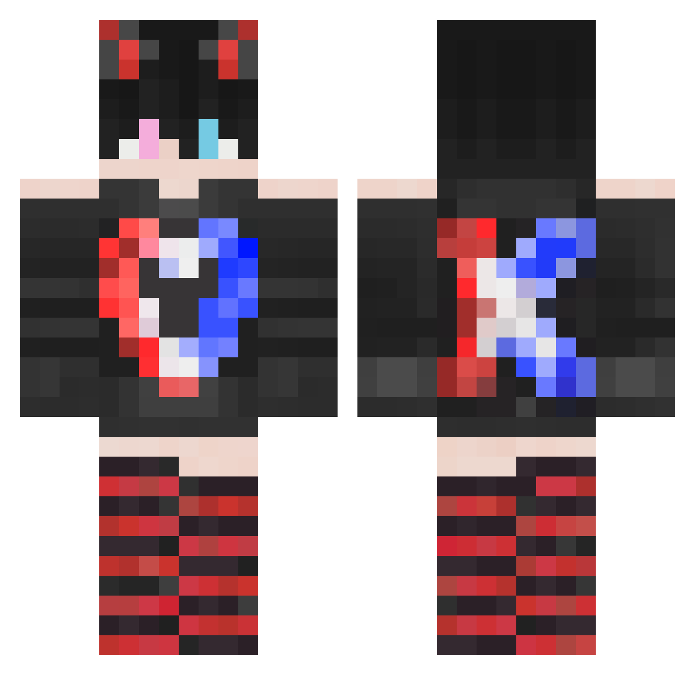Wuergereflex Minecraft skin, front and back view