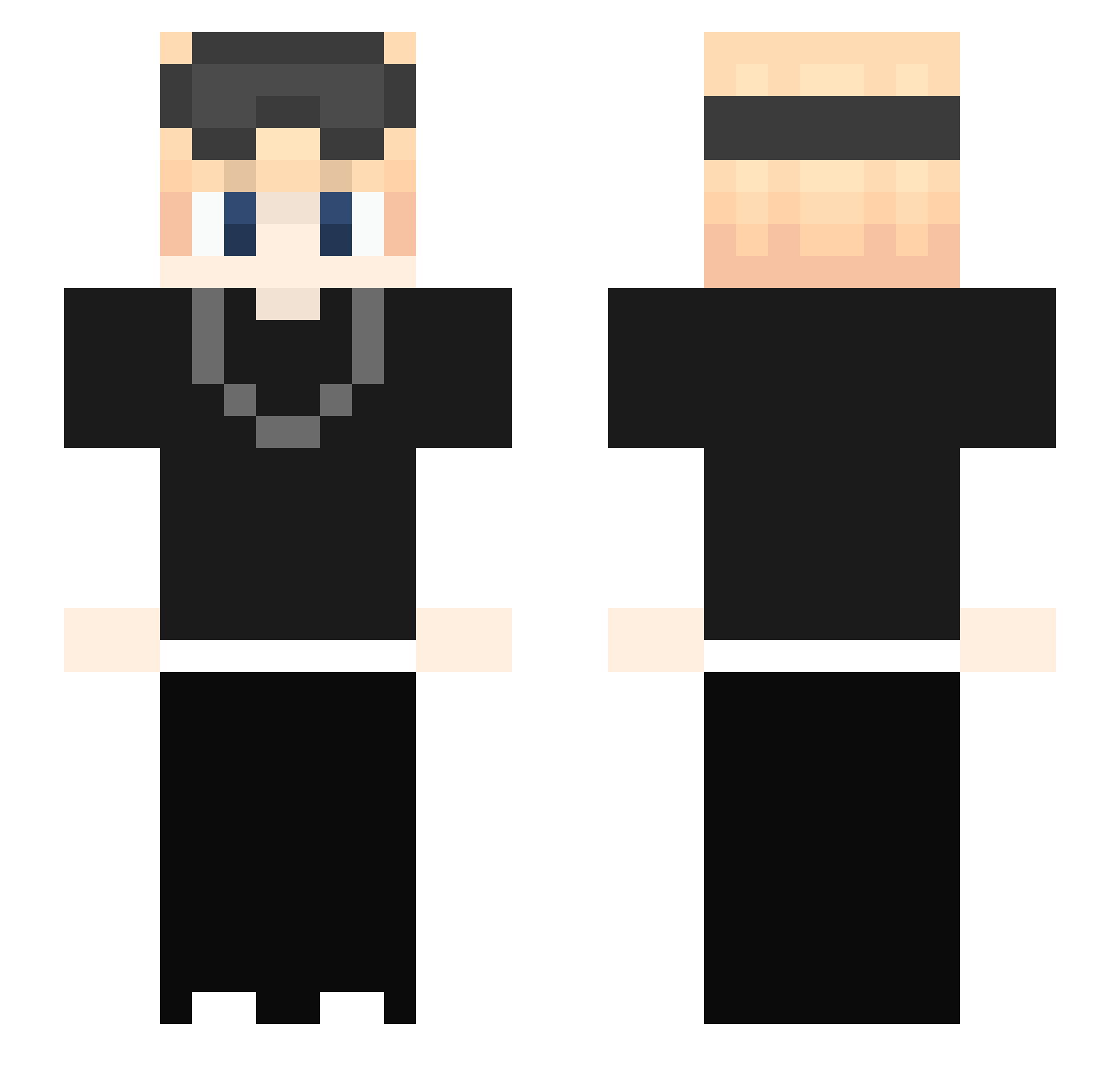 Questionable_mot Minecraft skin, front and back view
