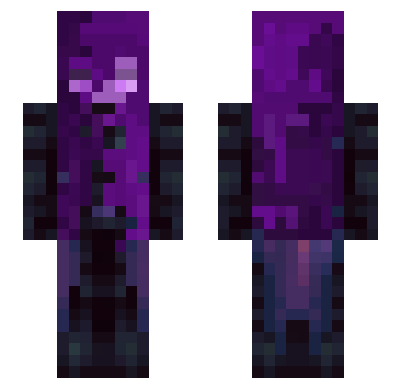 Lavender_NaN Minecraft skin, front and back view