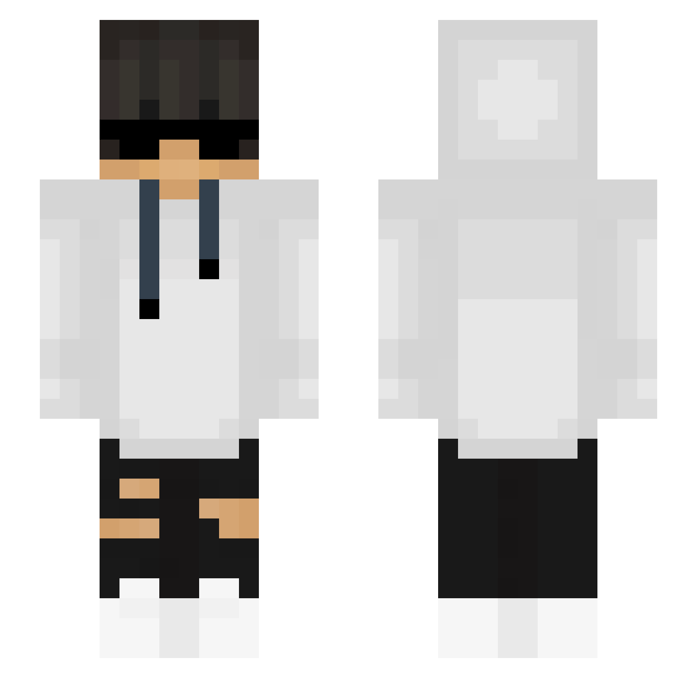 Sharkismywife Minecraft skin, front and back view