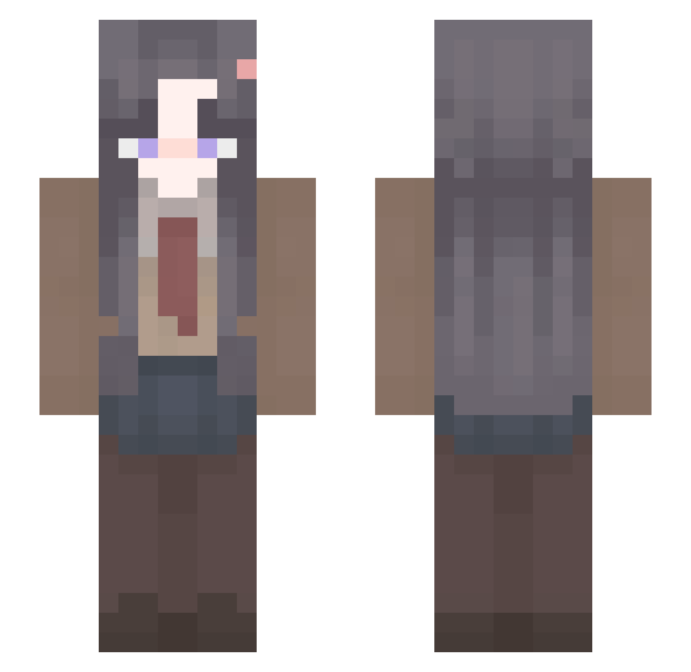 Isytrana Minecraft skin, front and back view
