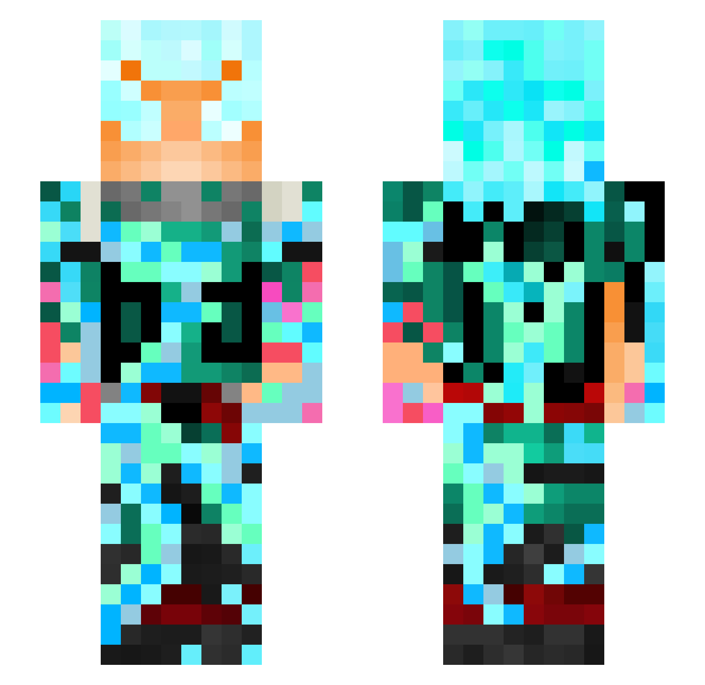 Sparrow29 Minecraft skin, front and back view
