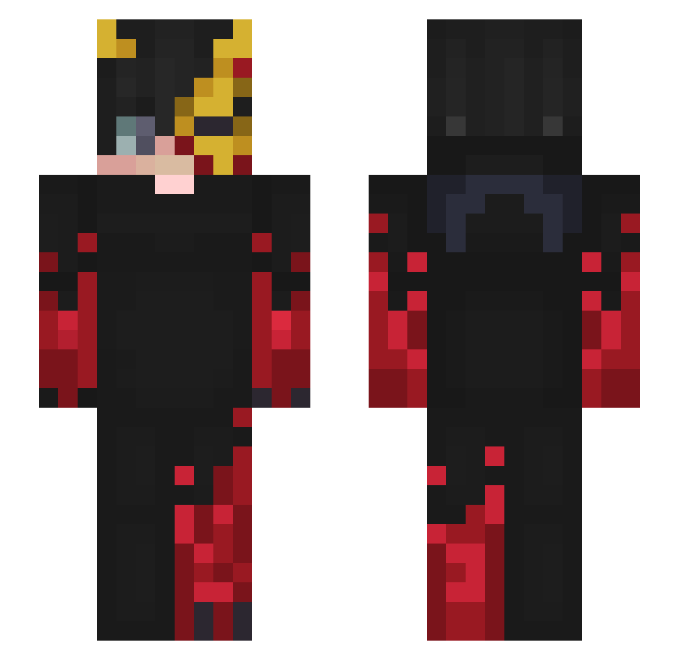 lunrafk Minecraft skin, front and back view