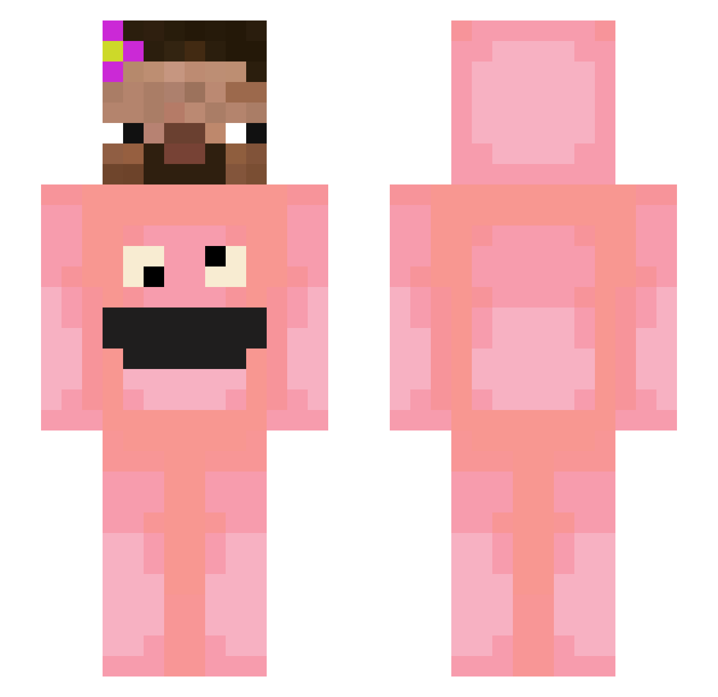 Presumably Minecraft skin, front and back view