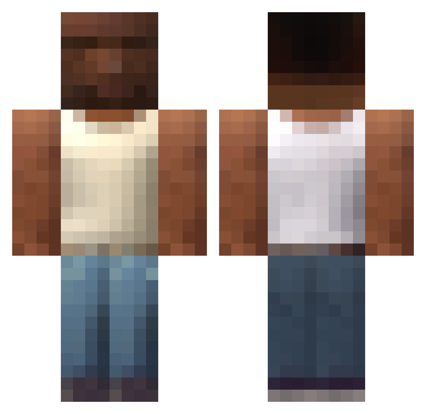 zxcqw Minecraft skin, front and back view