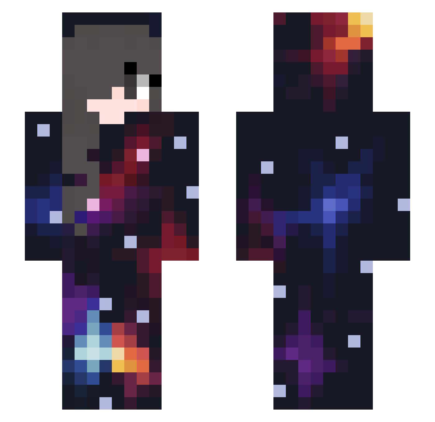 GabGabi Minecraft skin, front and back view