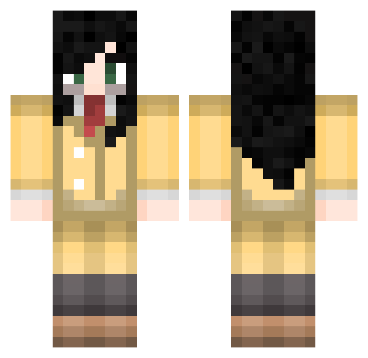 Lykkjakongen Minecraft skin, front and back view