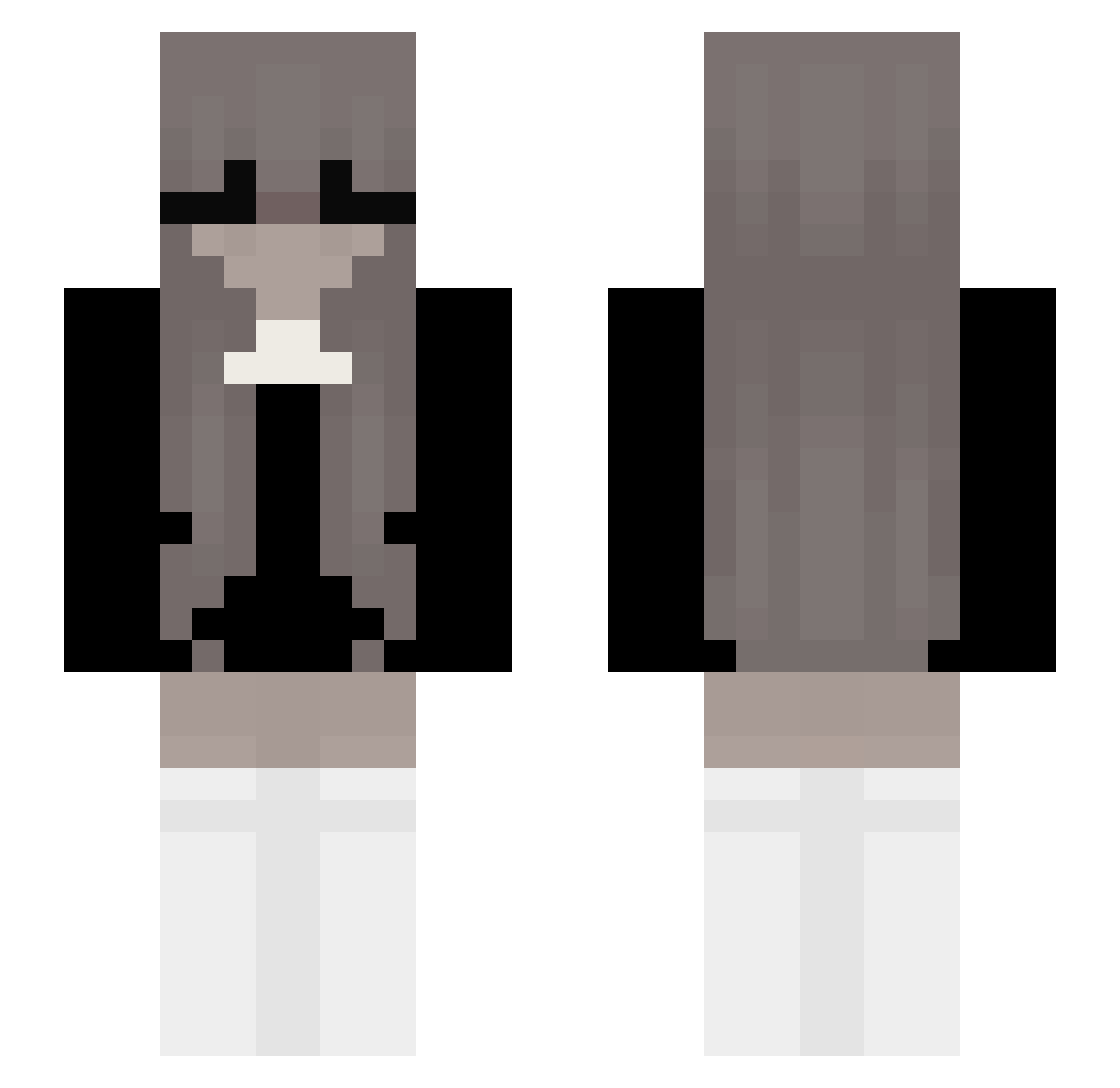 upsb Minecraft skin, front and back view
