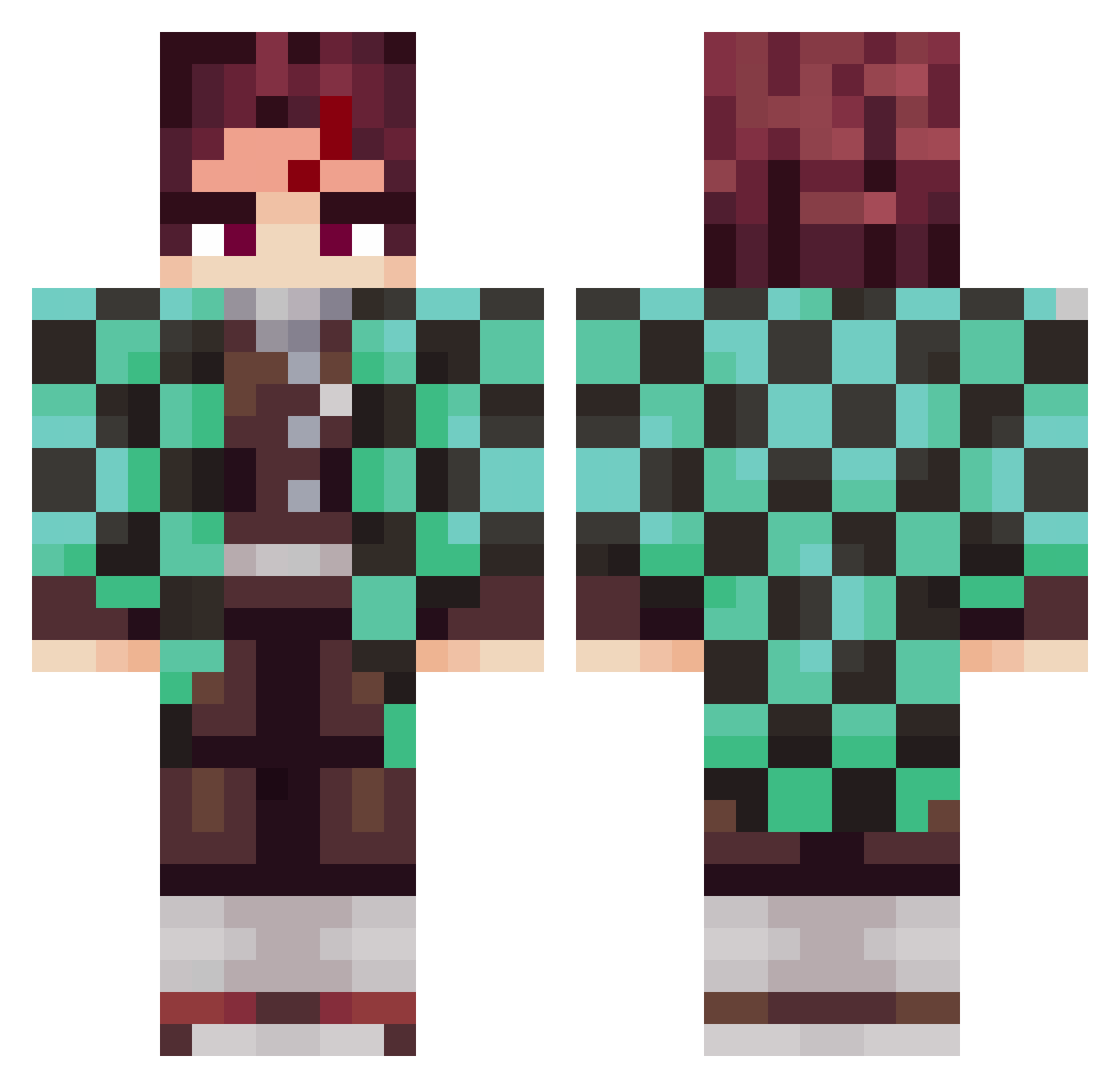 ytzanereed Minecraft skin, front and back view