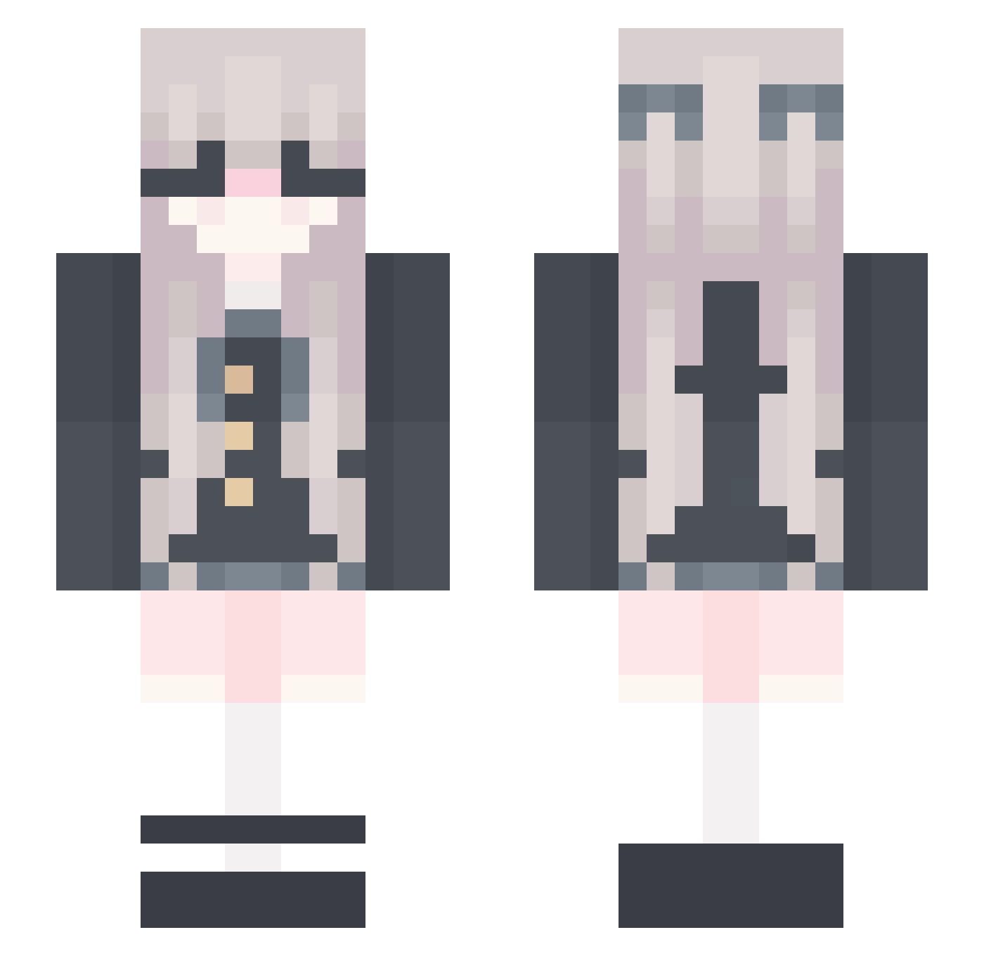 qrimes Minecraft skin, front and back view