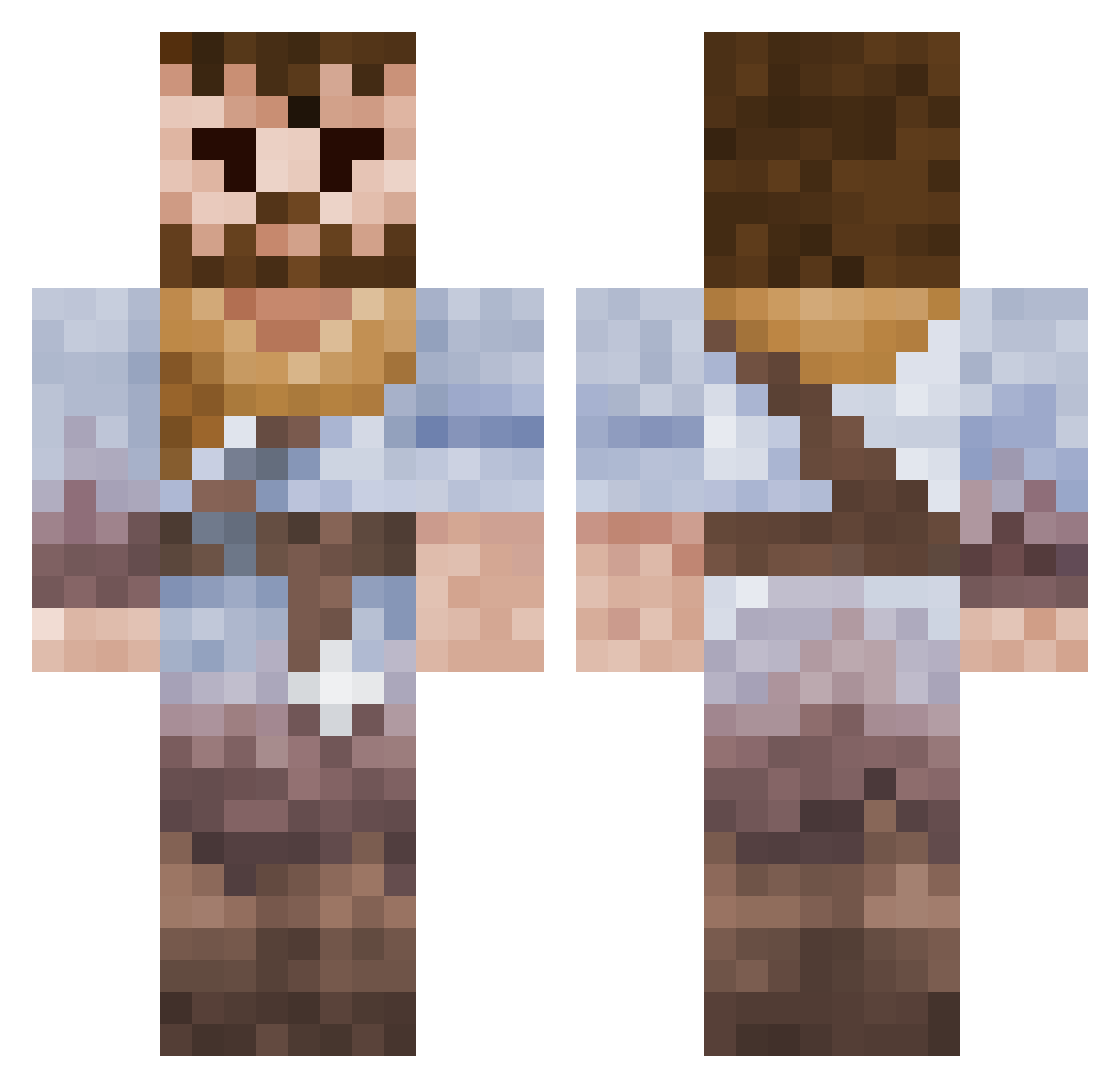 Kakuwat Minecraft skin, front and back view