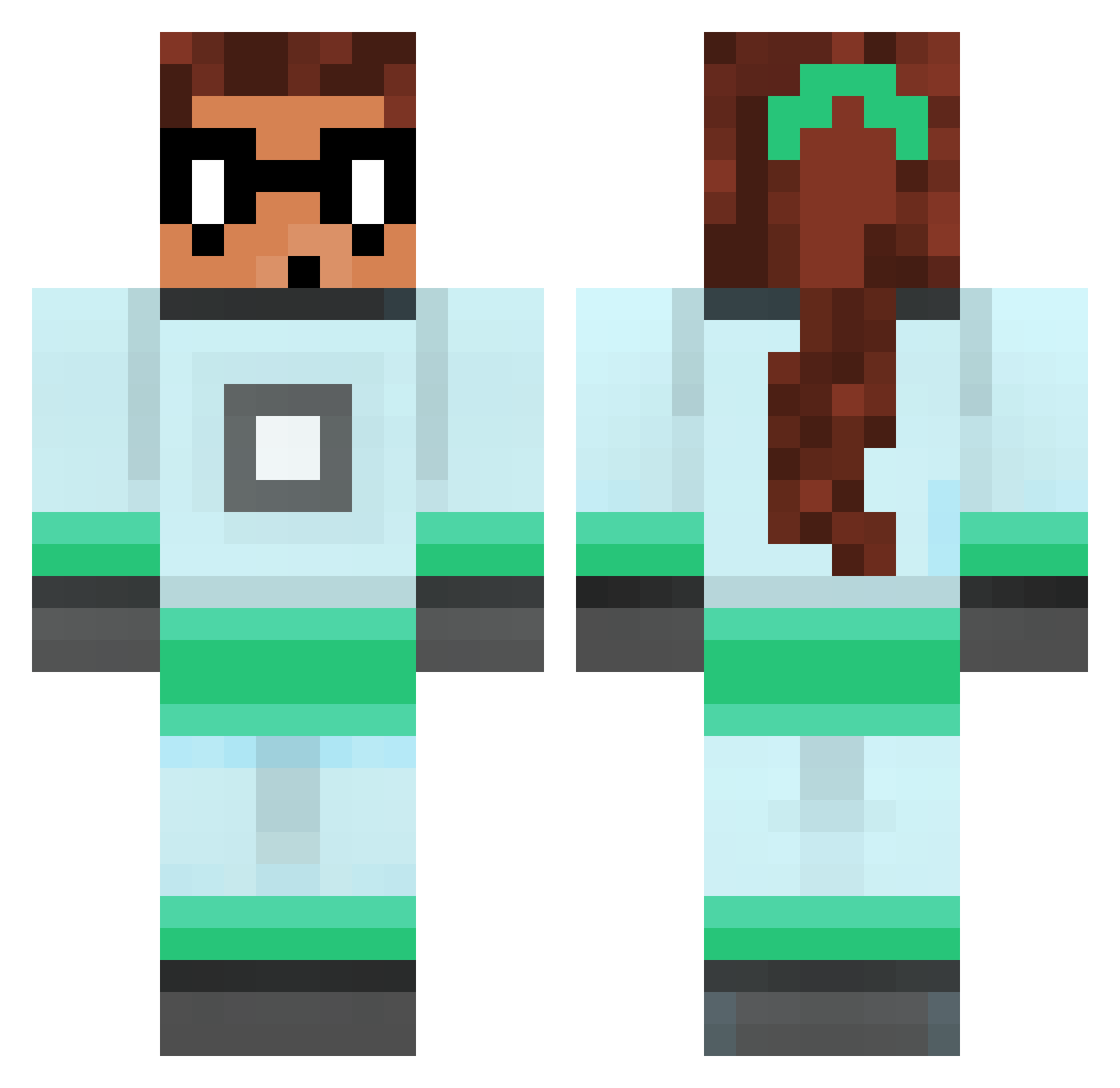 deidre Minecraft skin, front and back view