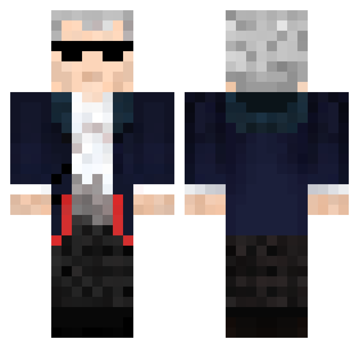 ClaraOswaldWho Minecraft skin, front and back view