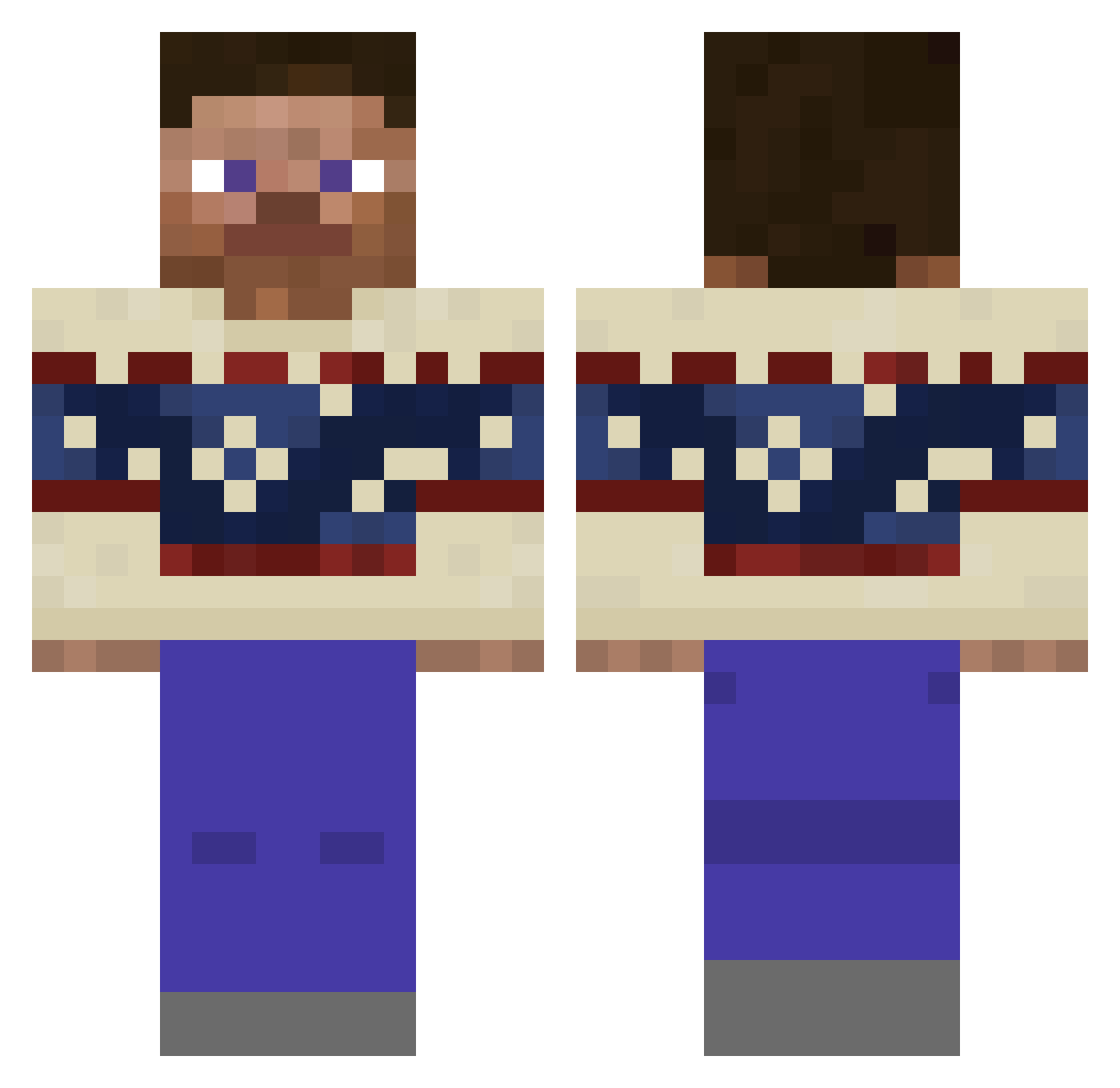STATSY Minecraft skin, front and back view