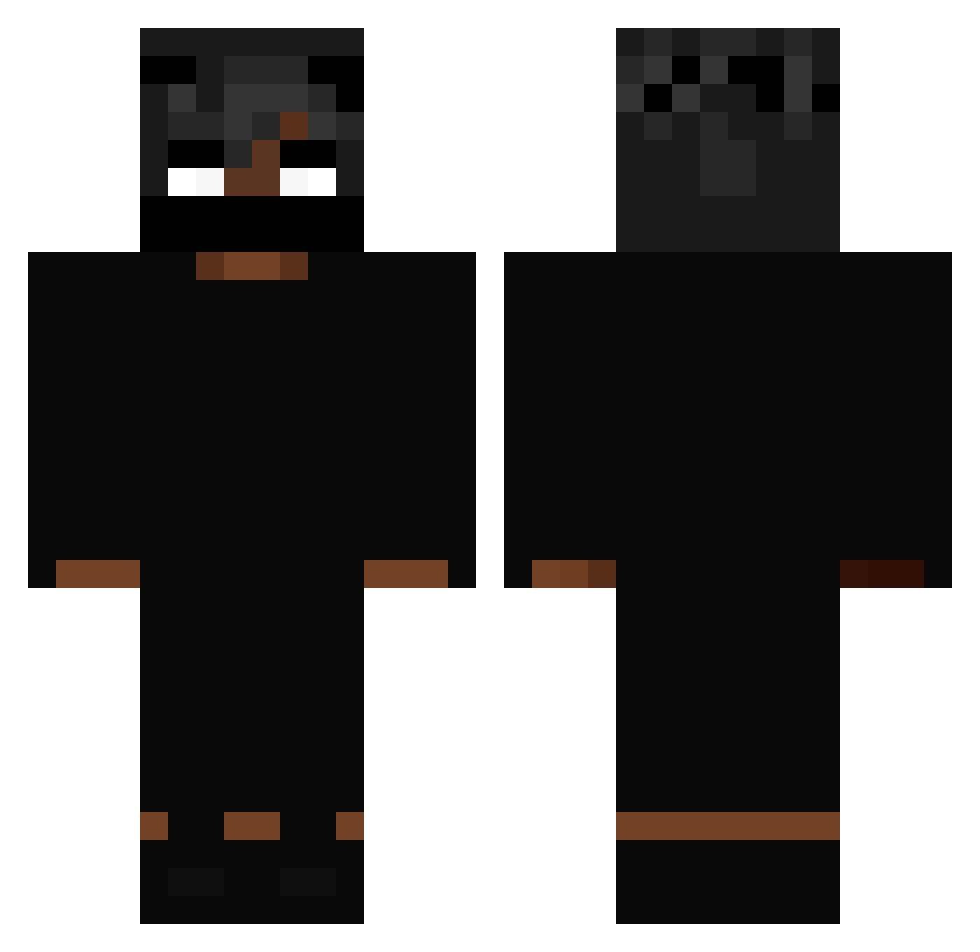 Zyanh Minecraft skin, front and back view