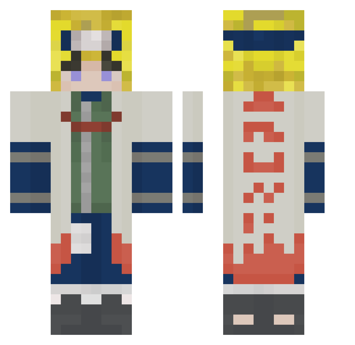 yametho Minecraft skin, front and back view