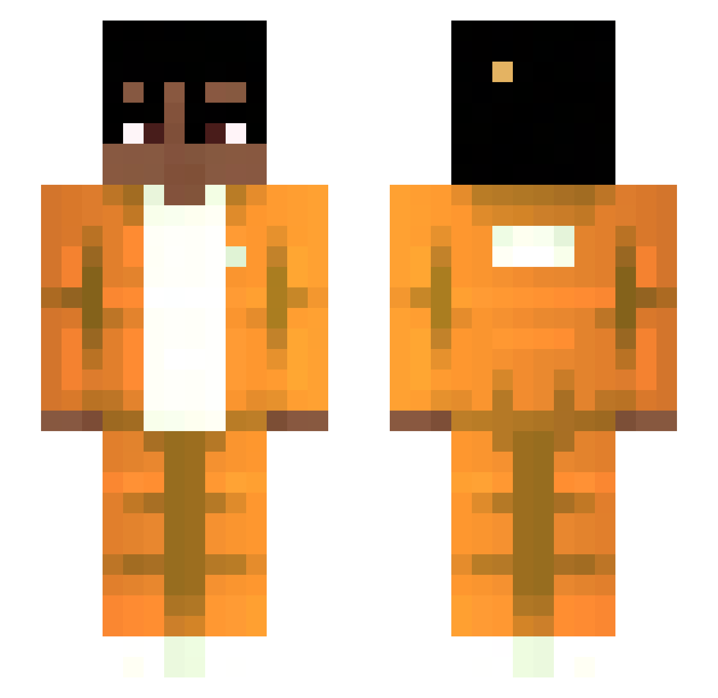 GodBone Minecraft skin, front and back view