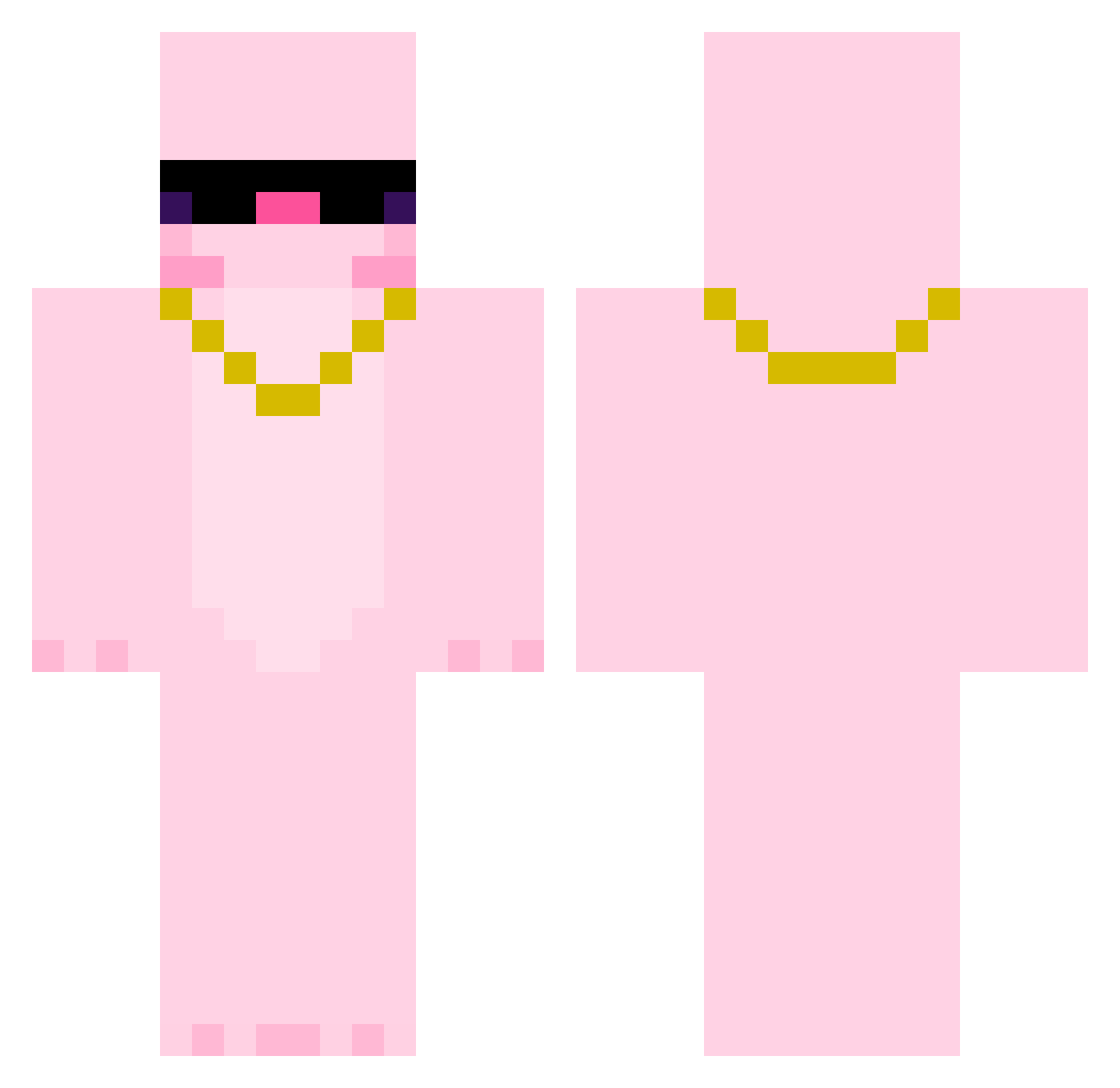 JmsDean Minecraft skin, front and back view