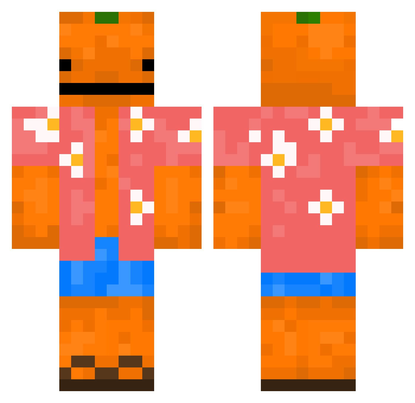 Titan_XZ Minecraft skin, front and back view
