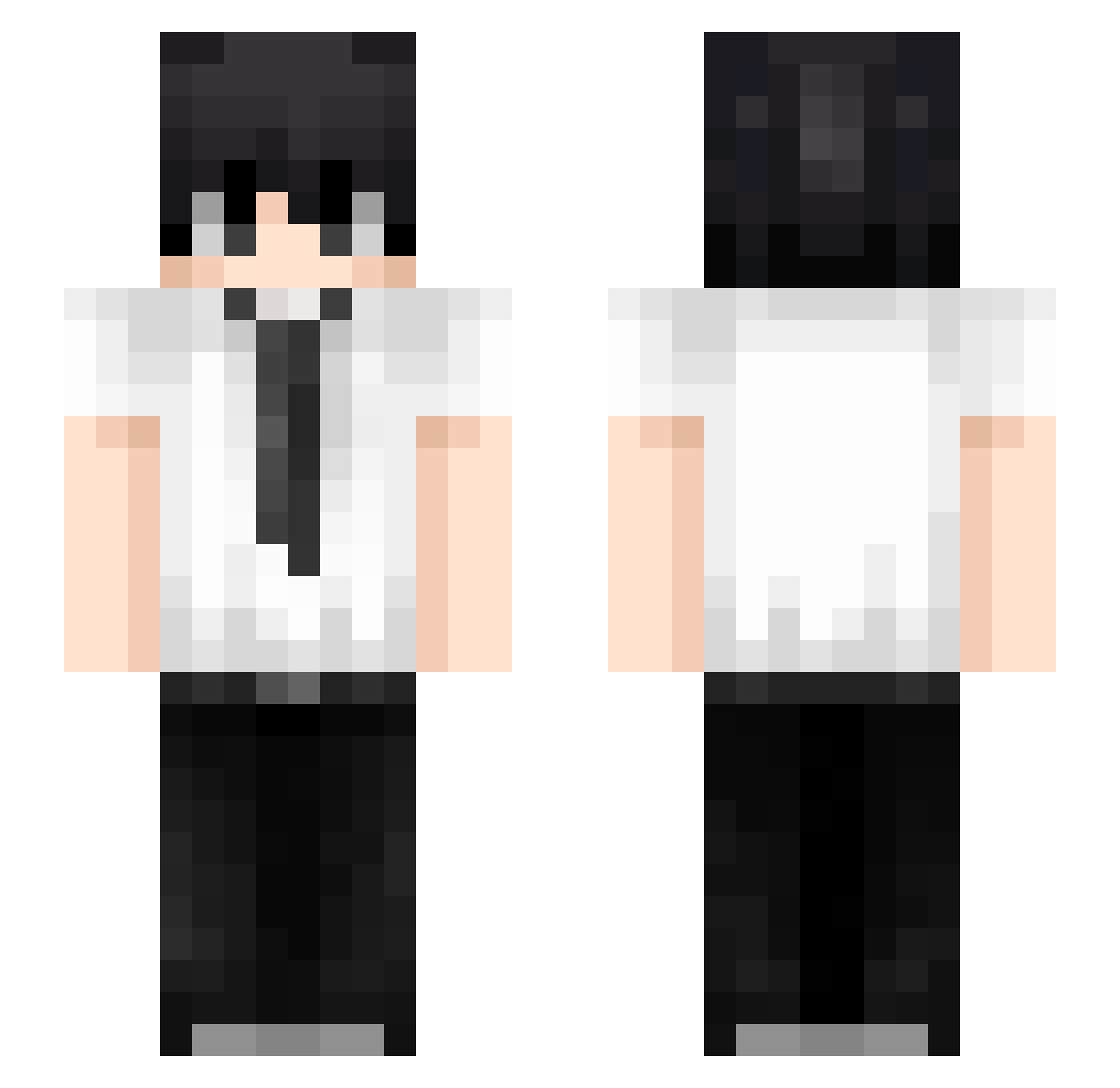 ZacenMC Minecraft skin, front and back view