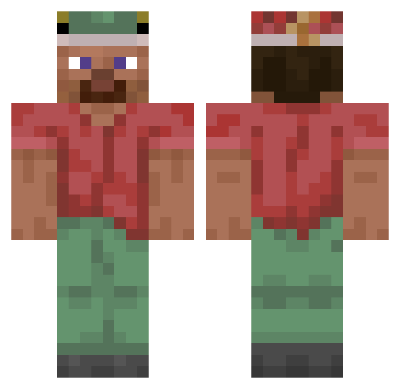 CreativeName01 Minecraft skin, front and back view