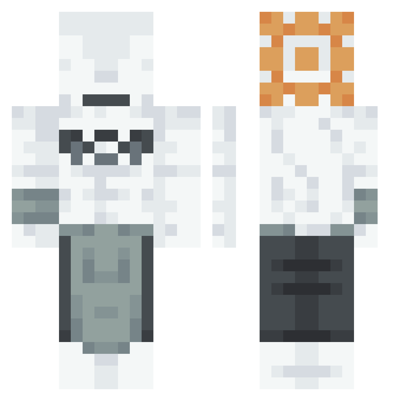 Sevante Minecraft skin, front and back view