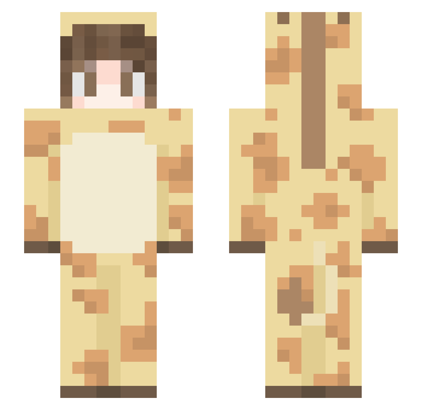 Snian Minecraft skin, front and back view