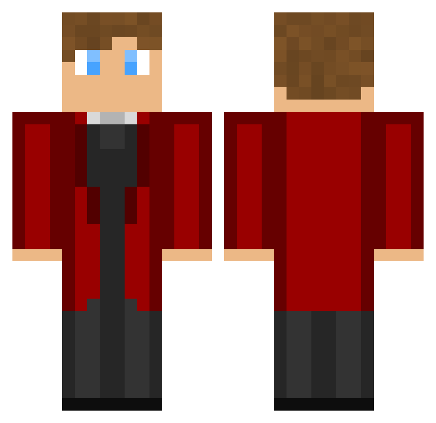 Zocoi Minecraft skin, front and back view
