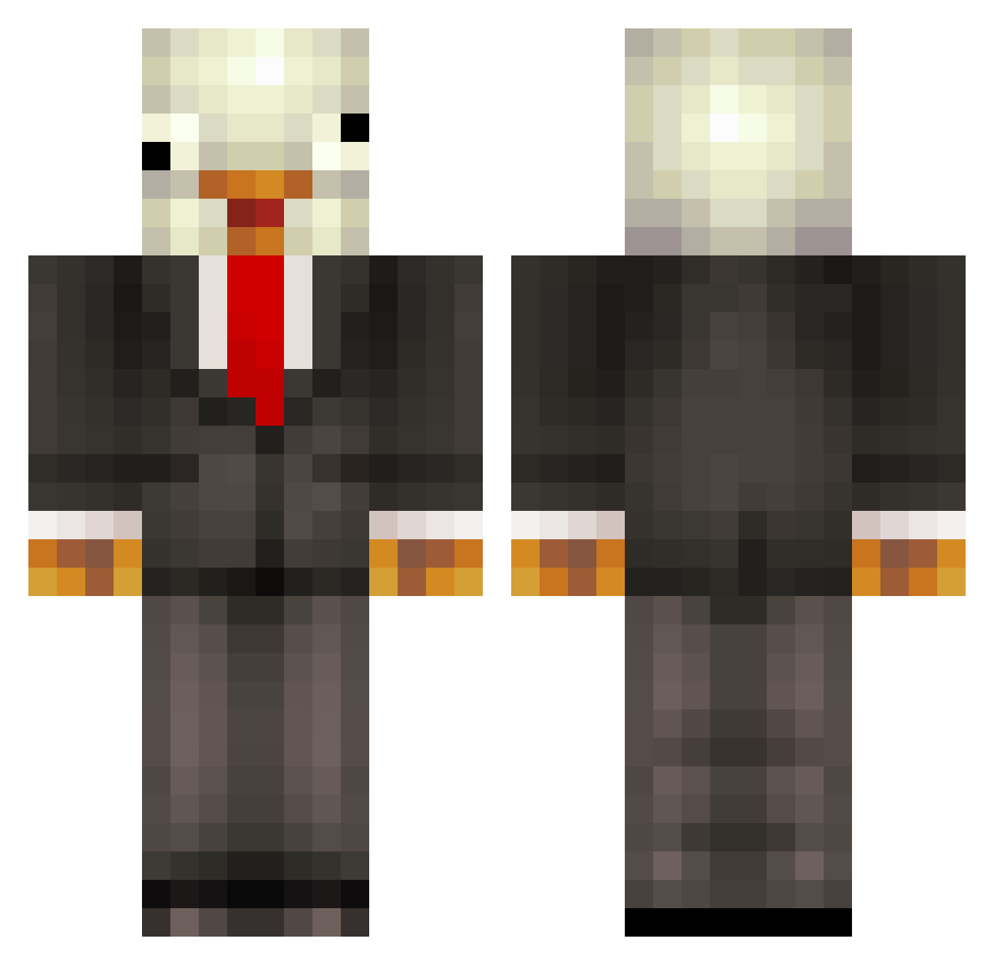 SuperMikkelAnd Minecraft skin, front and back view