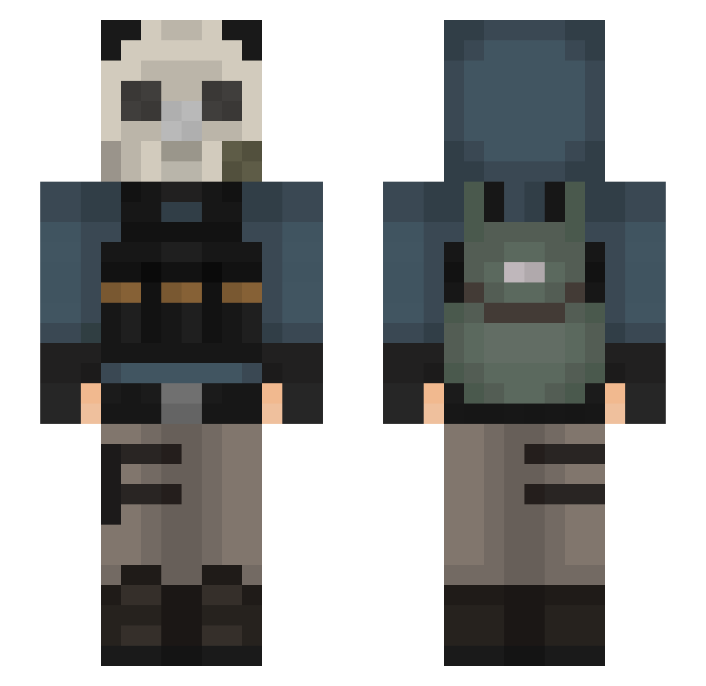 KimiPatron Minecraft skin, front and back view