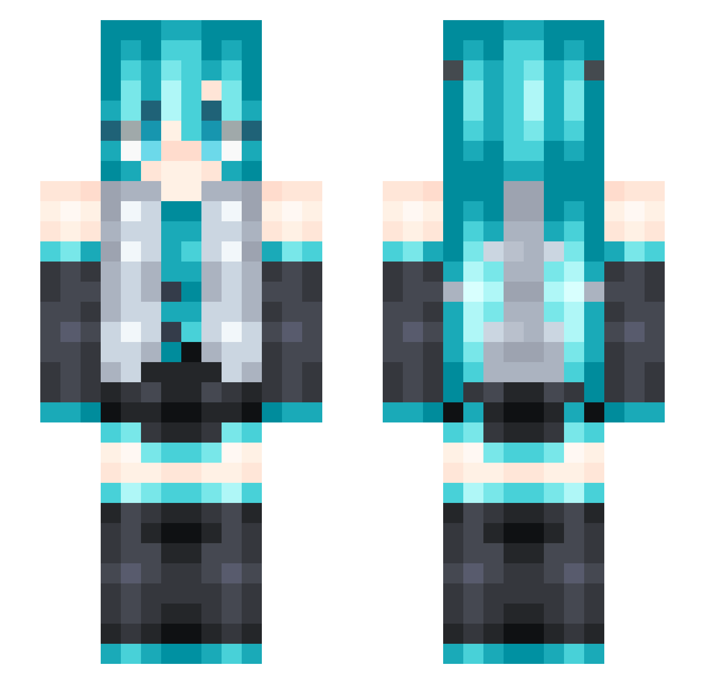xLxzq Minecraft skin, front and back view