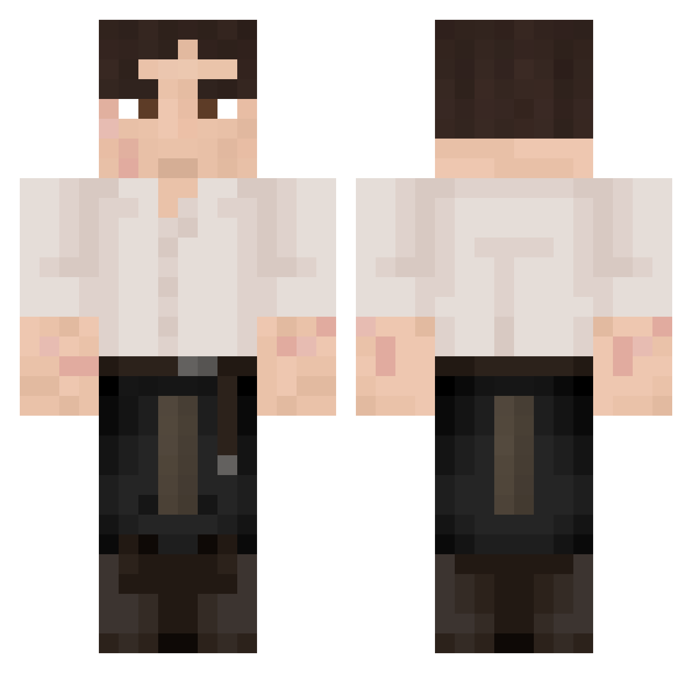 Purzival Minecraft skin, front and back view