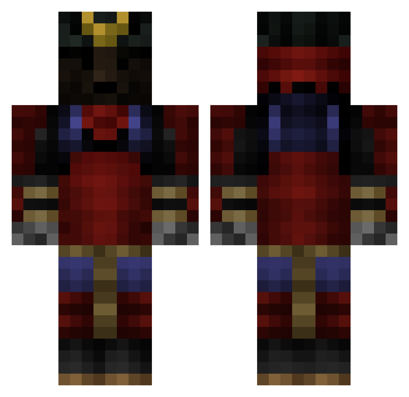 Senator_Suup Minecraft skin, front and back view