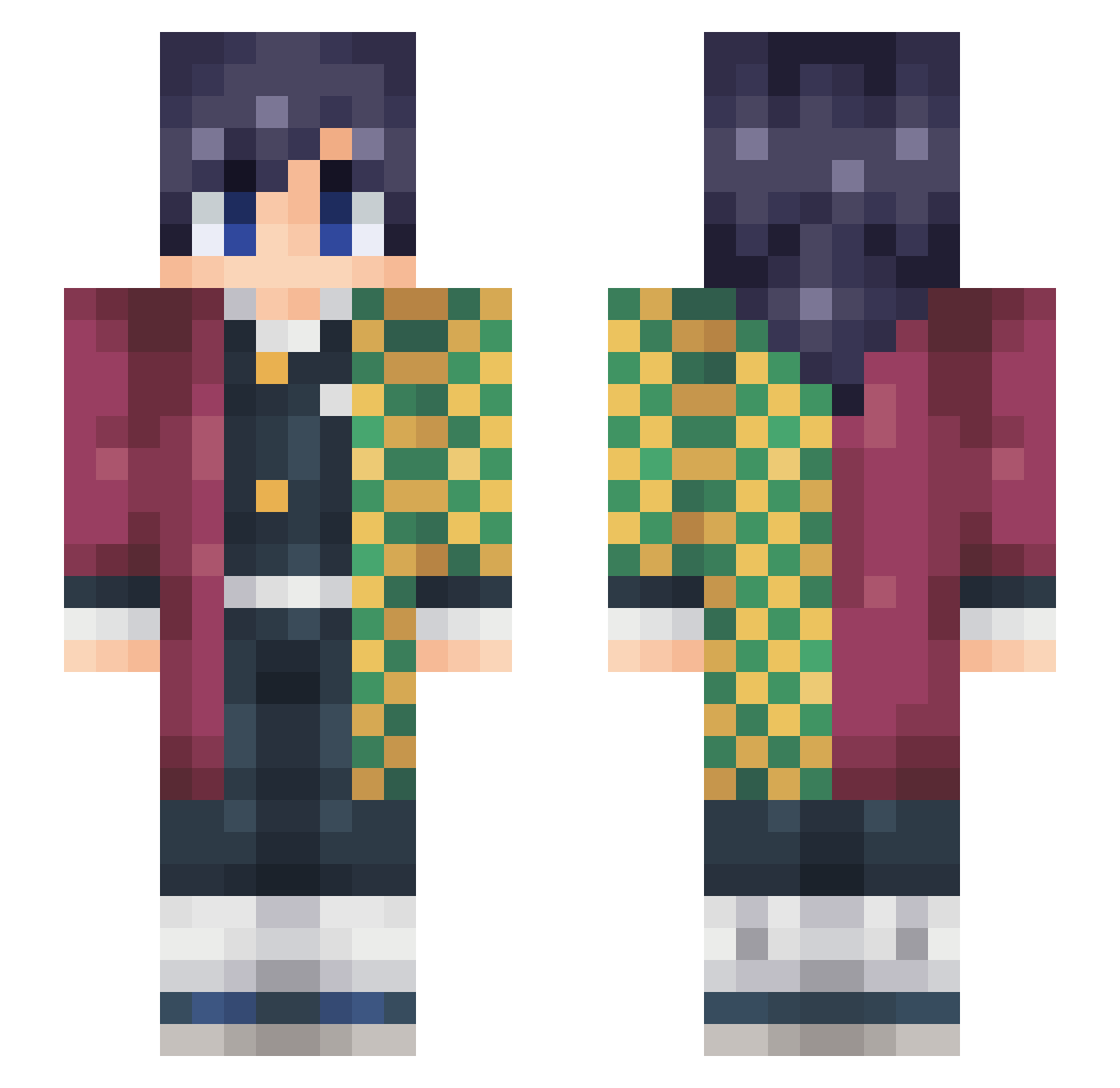 KennyMcCormick Minecraft skin, front and back view