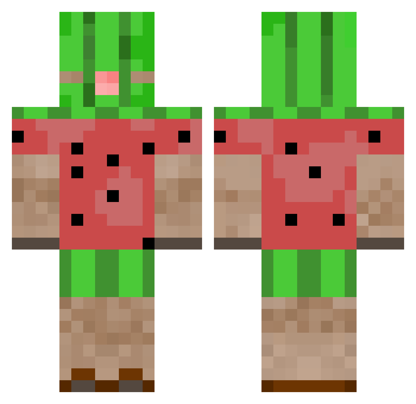 jogs Minecraft skin, front and back view