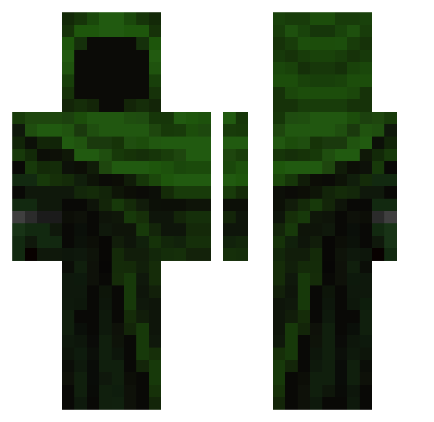 KiraZzz2x Minecraft skin, front and back view