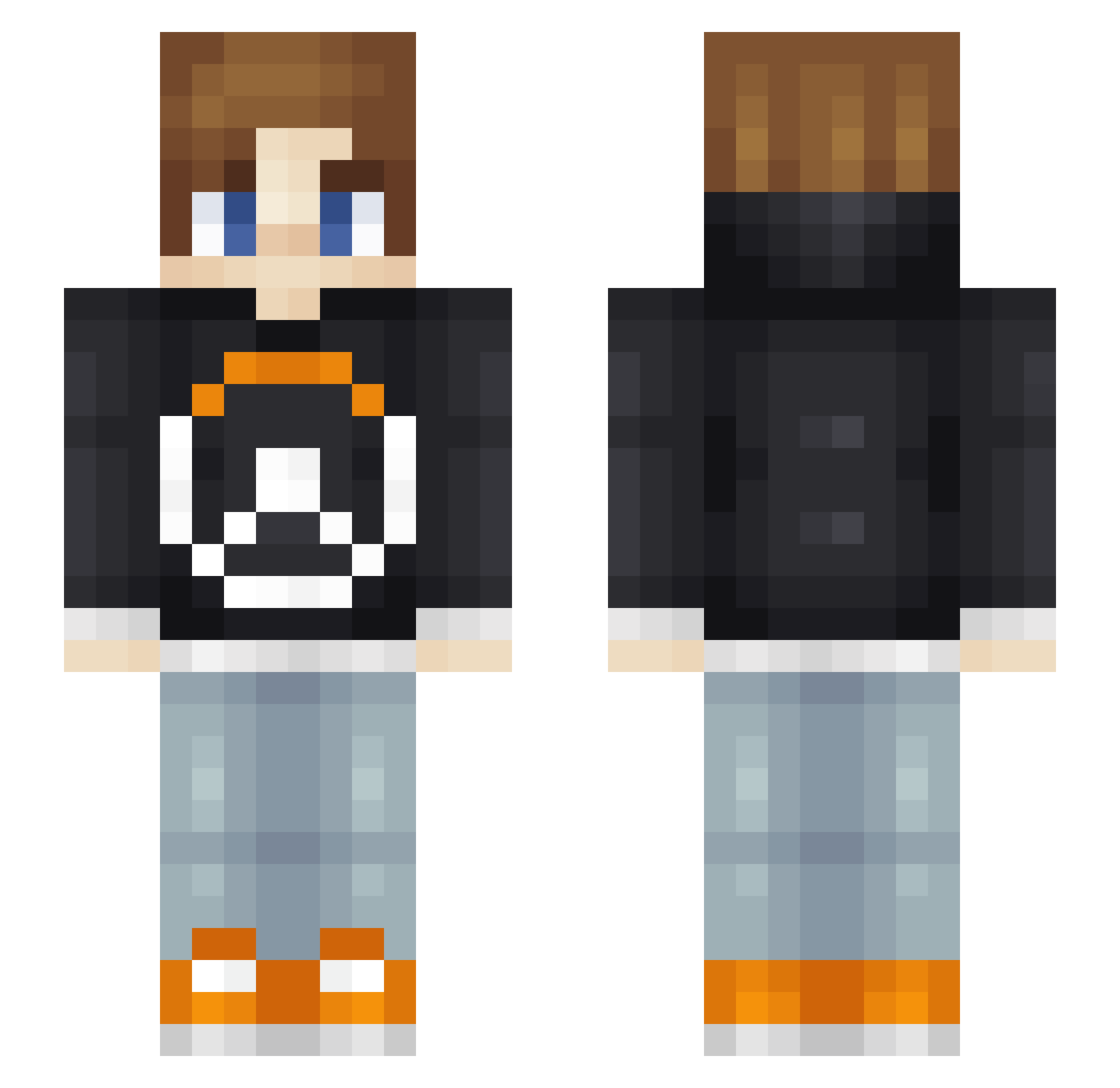 LKDT11 Minecraft skin, front and back view