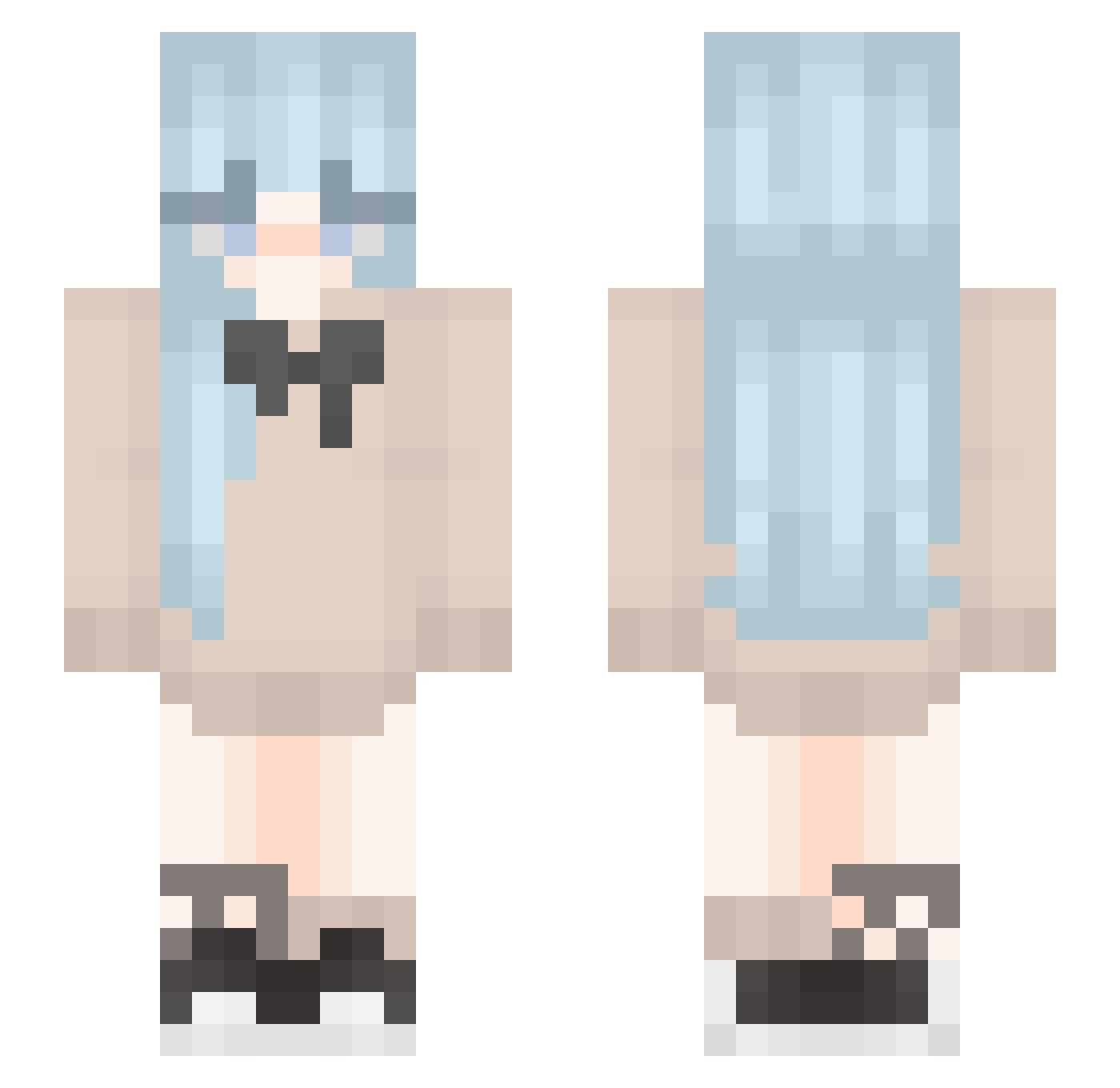Regiven Minecraft skin, front and back view