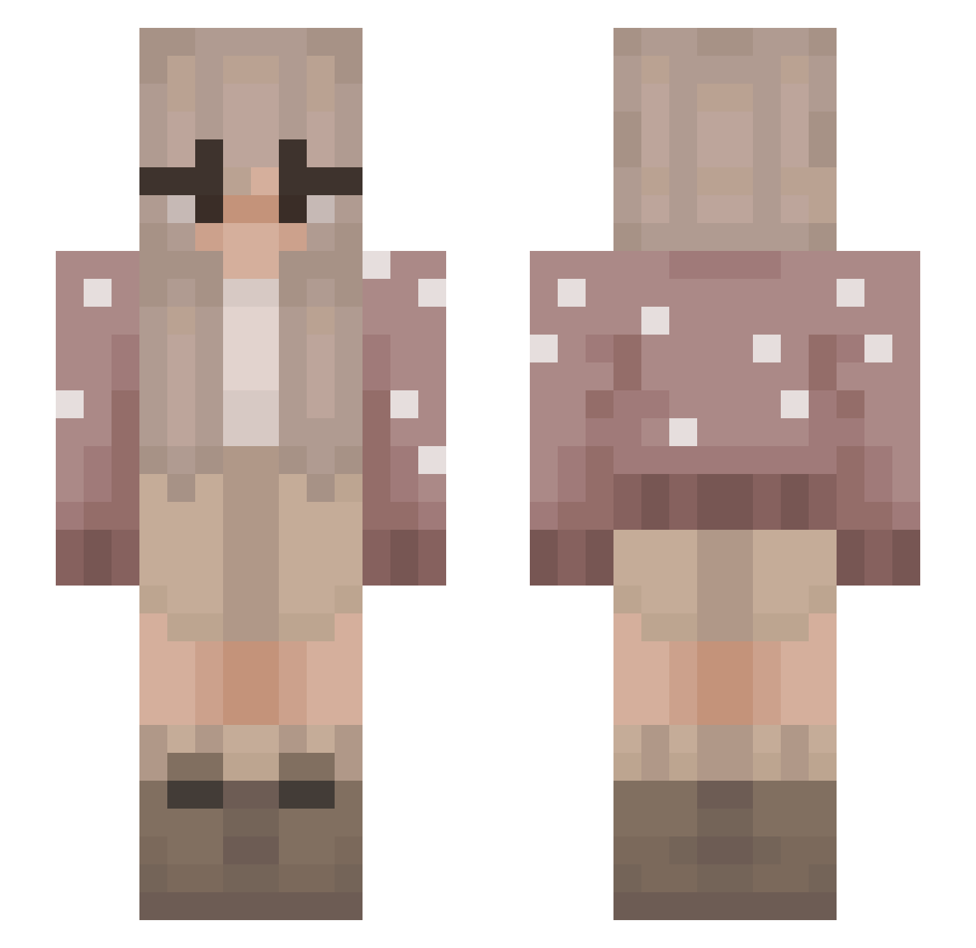 Ralpiix Minecraft skin, front and back view