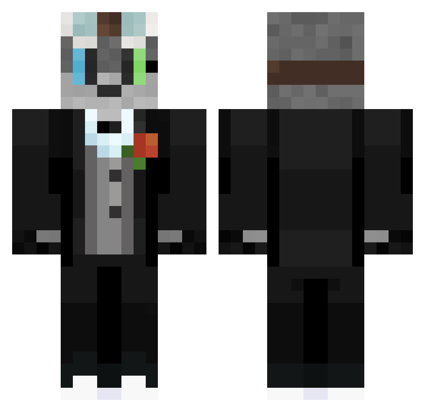 TheGatoxeo Minecraft skin, front and back view