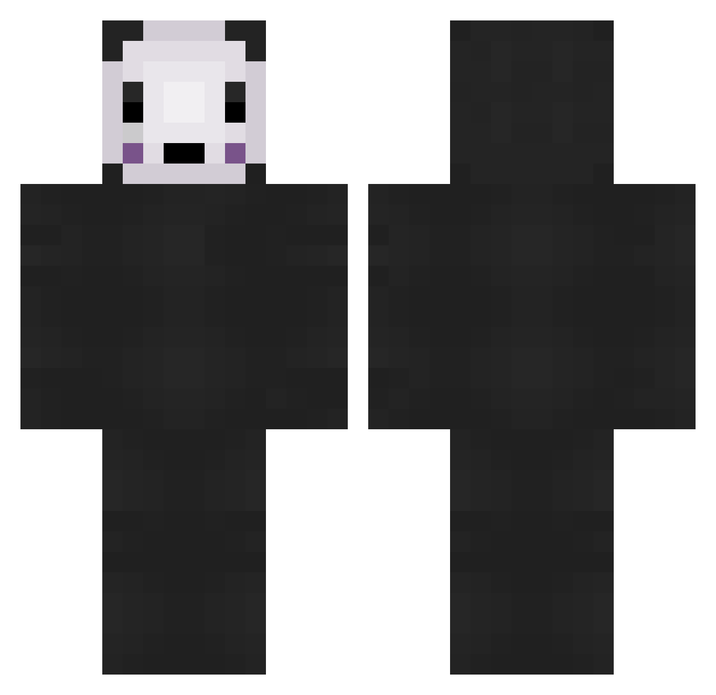 Reject Minecraft skin, front and back view