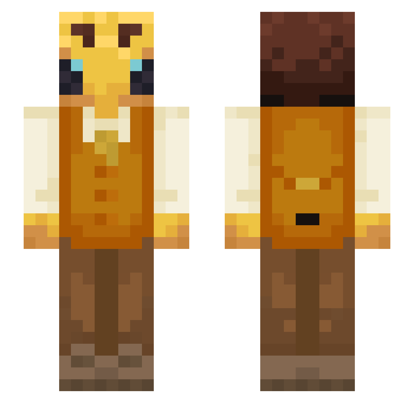 LeeLikesBees Minecraft skin, front and back view